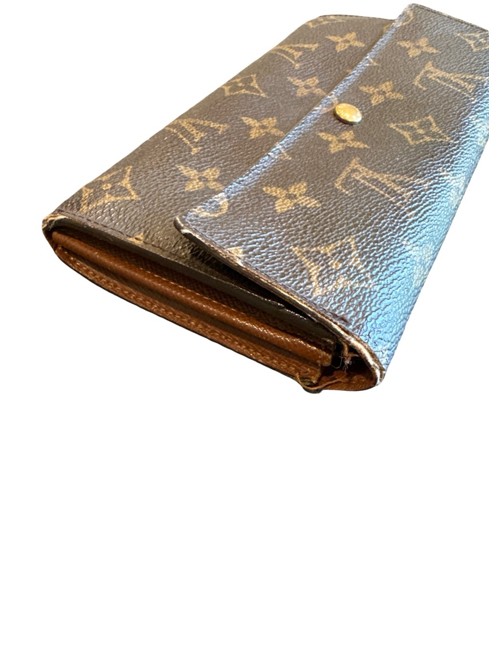 Louis Vuitton Brown Monogram Continental Wallet with Gold Snap - Picture 12 of 15